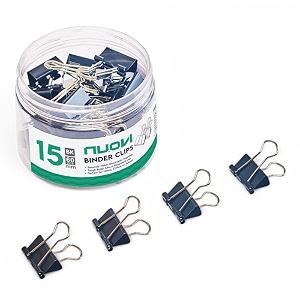 15mm binder clips-black  made of tempered steel durable amp rust-resistant  perfect for holding loose papers  ideal for school office amp home pack of 60
