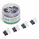 19mm Binder Clips-Black | Made of Tempered Steel, Durable & Rust-Resistant | Perfect for Holding Loose Papers | Ideal for School, Office & Home (Pack of 40)