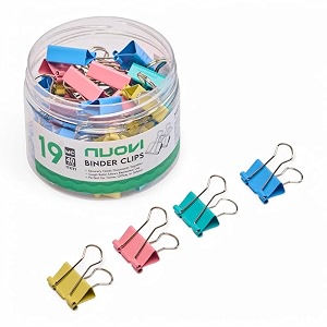 19mm binder clips-multicolor  made of tempered steel durable amp rust-resistant  perfect for holding loose papers  ideal for school office amp home pack of 40