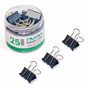 25mm binder clips-black  made of tempered steel durable amp rust-resistant  perfect for holding loose papers  ideal for school office amp home pack of 24