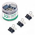 32mm Binder Clips-Black | Made of Tempered Steel, Durable &amp; Rust-Resistant | Perfect for Holding Loose Papers | Ideal for School, Office &amp; Home (Pack of 24)