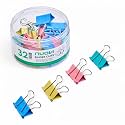 32mm Binder Clips-Multicolor | Made of Tempered Steel, Durable &amp; Rust-Resistant | Perfect for Holding Loose Papers | Ideal for School, Office &amp; Home (Pack of 24)