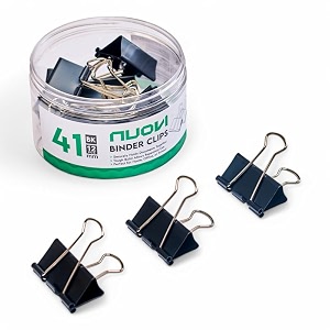 41mm binder clips-black  made of tempered steel durable amp rust-resistant  perfect for holding loose papers  ideal for school office amp home pack of 12