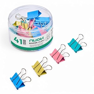 41mm binder clips-multicolor  made of tempered steel durable amp rust-resistant  perfect for holding loose papers  ideal for school office amp home pack of 12