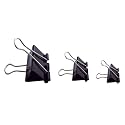 Binder Clips Assorted Sizes-Black | Made of Tempered Steel, Durable &amp; Rust-Resistant | Perfect for Holding Loose Papers | Ideal for School, Office &amp; Home (Pack of 42)