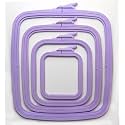 Nurge Lilac 4 Pcs Set Plastic Square Embroidery Hoop, Cross Stitch Hoops, Punch Needle Hoop , DIY Craft Sewing,ABS Plastic Embroidery Hoops
