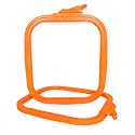 Nurge Square Embroidery Hoop - Plastic Cross Stitch Frame for Needlepoint &amp; Embroidery - Adjustable Craft Hoop - Orange - No:3 (Medium)