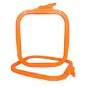 Nurge Square Embroidery Hoop - Plastic Cross Stitch Frame for Needlepoint &amp; Embroidery - Adjustable Craft Hoop - Orange - No:2 (Small)