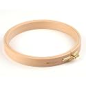 Nurge Premium Quality Beech Wood Embroidery Hoop, Cross Stitch Hoop with Gold Plated Adjustable Brass Screw for DIY Projects Ideal for Crafters,Beginners &amp; Professionals - 7.48" Diameter &amp; 0.93" Thick