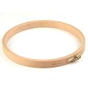 Nurge Premium Quality 24 mm Wood Embroidery Hoop, Cross Stitch Hoop with Gold Plated Adjustable Brass Screw (No:6)