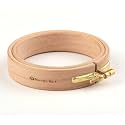Nurge Premium Quality Beech Wood Embroidery Hoop, Cross Stitch Hoop with Gold Plated Adjustable Brass Screw for DIY Projects Ideal for Crafters,Beginners & Professionals - 3.94" Diameter & 0.93" Thick
