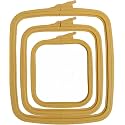 Nurge Square Embroidery Hoop - Plastic Cross Stitch Frame for Needlepoint &amp; Embroidery - Adjustable Craft Hoop - Beige - Set of 3