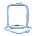 Nurge Square Embroidery Hoop - Plastic Cross Stitch Frame for Needlepoint &amp; Embroidery - Adjustable Craft Hoop - Blue - No:3 (Medium)