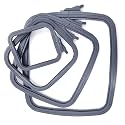 Nurge Square Embroidery Hoop - Plastic Cross Stitch Frame for Needlepoint &amp; Embroidery - Adjustable Craft Hoop - Anthracite - Set of 4