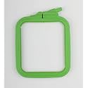 Nurge Square Embroidery Hoop - Plastic Cross Stitch Frame for Needlepoint &amp; Embroidery - Adjustable Craft Hoop - Green - No:1 (X Small)