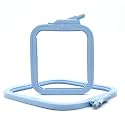 Nurge Square Embroidery Hoop - Plastic Cross Stitch Frame for Needlepoint &amp; Embroidery - Adjustable Craft Hoop - Blue - No:1 (X Small)