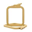 Nurge Square Embroidery Hoop - Plastic Cross Stitch Frame for Needlepoint &amp; Embroidery - Adjustable Craft Hoop - Beige - No:1 (X Small)
