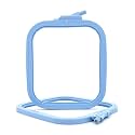 Nurge Square Embroidery Hoop - Plastic Cross Stitch Frame for Needlepoint &amp; Embroidery - Adjustable Craft Hoop - Blue - No:2 (Small)