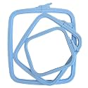 Nurge Square Embroidery Hoop - Plastic Cross Stitch Frame for Needlepoint &amp; Embroidery - Adjustable Craft Hoop - Blue - Set of 3