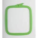 Nurge Square Embroidery Hoop - Plastic Cross Stitch Frame for Needlepoint &amp; Embroidery - Adjustable Craft Hoop - Green - No:3 (Medium)