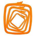 Nurge Square Embroidery Hoop - Plastic Cross Stitch Frame for Needlepoint &amp; Embroidery - Adjustable Craft Hoop - Orange - Set of 4