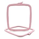 Nurge Square Embroidery Hoop - Plastic Cross Stitch Frame for Needlepoint &amp; Embroidery - Adjustable Craft Hoop - Pink - No:4 (Large)