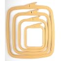 Nurge Square Embroidery Hoop - Plastic Cross Stitch Frame for Needlepoint &amp; Embroidery - Adjustable Craft Hoop - Beige - Set of 4