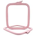 Nurge Square Embroidery Hoop - Plastic Cross Stitch Frame for Needlepoint &amp; Embroidery - Adjustable Craft Hoop - Pink - No:3 (Medium)
