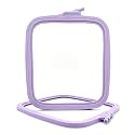 Nurge Square Embroidery Hoop - Plastic Cross Stitch Frame for Needlepoint &amp; Embroidery - Adjustable Craft Hoop - Lilac - No:3 (Medium)