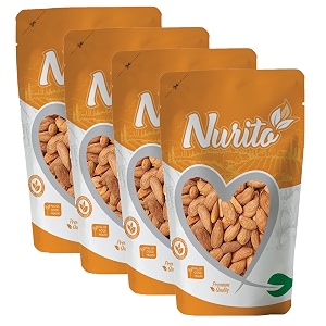 nurito gurbandi almonds 1000 grams 250 grams x 4 with rich flavor high antioxidant content and brain-boosting nutrition for daily vitality and wellness packed with energy to support kids learning adults productivity and elders strength
