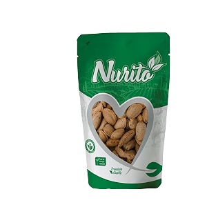 nurito kagazi badam 200 grams  thin shell almonds  packed with protein fiber and vitamins  badam with shell  easy to crack supports brain health and boosts energy  great snack option for office school or fitness enthusiasts