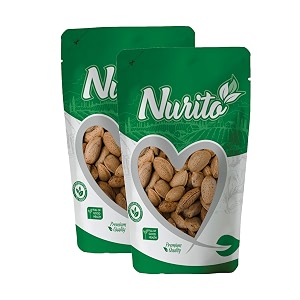 nurito kagazi badam 400 grams 200 grams x 2  thin shell almonds  packed with protein fiber and vitamins  badam with shell  easy to crack supports brain health and boosts energy  great snack option for office school or fitness enthusiasts