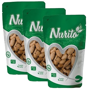 nurito kagazi badam 600 grams 200 grams x 3  thin shell almonds  packed with protein fiber and vitamins  badam with shell  easy to crack supports brain health and boosts energy  great snack option for office school or fitness enthusiasts