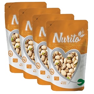 nurito roasted and salted pistachios 1000 grams 250g x 4  tasty crunchy healthy nut snack  pista dry fruit  rich in protein fiber amp antioxidants  great for kids during study time and office breaks  vegan friendly pista  low calorie - lightly salted pistachios