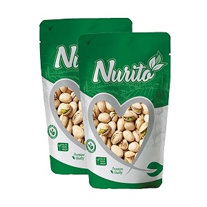 nurito roasted and salted pistachios 400 grams 200g x 2  tasty crunchy healthy nut snack  pista dry fruit  rich in protein fiber amp antioxidants  great for kids during study time and office breaks  vegan friendly pista  low calorie - lightly salted pistachios