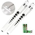 Nurse Pen Light with Pupil Gauge LED Medical Pen Lights for Nursing Students Doctors with Batteries 2pcs White