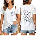 Nurse Shirts for Women Boho Floral Nurse Life T Shirt