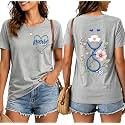 Nurse Shirts for Women Boho Floral Nurse Life T Shirt