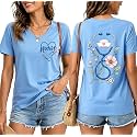Nurse Shirts for Women Boho Floral Nurse Life T Shirt