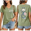 Nurse Shirts for Women Boho Floral Nurse Life T Shirt