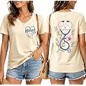 Nurse Shirts for Women Boho Floral Nurse Life T Shirt