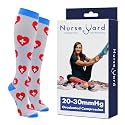 Nurse Yard Compression Socks for Nurses - Women &amp; Men - 20-30mmHg Graduated Compression, For Medical Staff, Athletes - 1 Pair