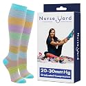 Nurse Yard Compression Socks for Nurses - Women &amp; Men - 20-30mmHg Graduated Compression, For Medical Staff, Athletes - 1 Pair