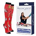 Nurse Yard Compression Socks for Nurses - Women &amp; Men - 20-30mmHg Graduated Compression, For Medical Staff, Athletes - 1 Pair