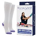 Nurse Yard Compression Socks for Nurses - Women &amp; Men - 20-30mmHg Graduated Compression, For Medical Staff, Athletes - 1 Pair