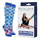 Nurse Yard Compression Socks for Nurses - Women &amp; Men - 20-30mmHg Graduated Compression, For Medical Staff, Athletes - 1 Pair