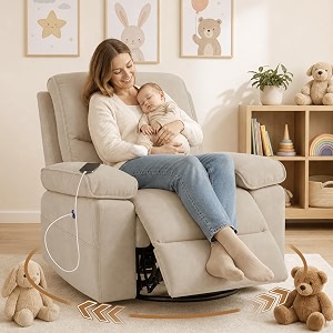 Nursery Rocking Chair Glider with USB