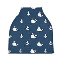 Nursing Cover Breastfeeding Soft Carseat Canopy Whales Blue Background Multi Use for Baby Car Seat Covers Canopy Shopping Cart Cover Scarf Light Blanket Stroller Cover