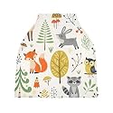 Nursing Cover Cute Woodland Animals Trees Mushrooms Berries Breastfeeding Soft Carseat Canopy Multi Use for Baby Car Seat Covers Canopy Shopping Cart Cover Scarf Light Blanket Stroller Cover