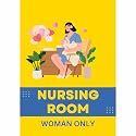 Nursing Room Women Only Sign Sticker 29 x 20 CM | Peel &amp; Stick Sign Board with Pre-Drilled Holes | Wall Mount for Hospitals, Offices, Clinics &amp; Public Places | Pack of 1 (Feeding Room, A4 - Medium - 1 Piece)